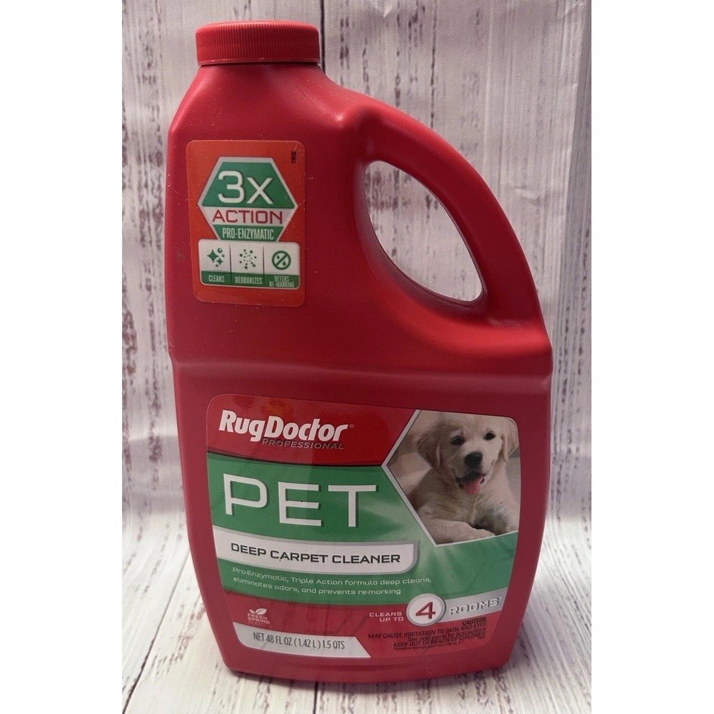 Rug Doctor Professional Pet Deep Carpet Cleaner 48oz 3x Action Pro-Enzymatic Red
